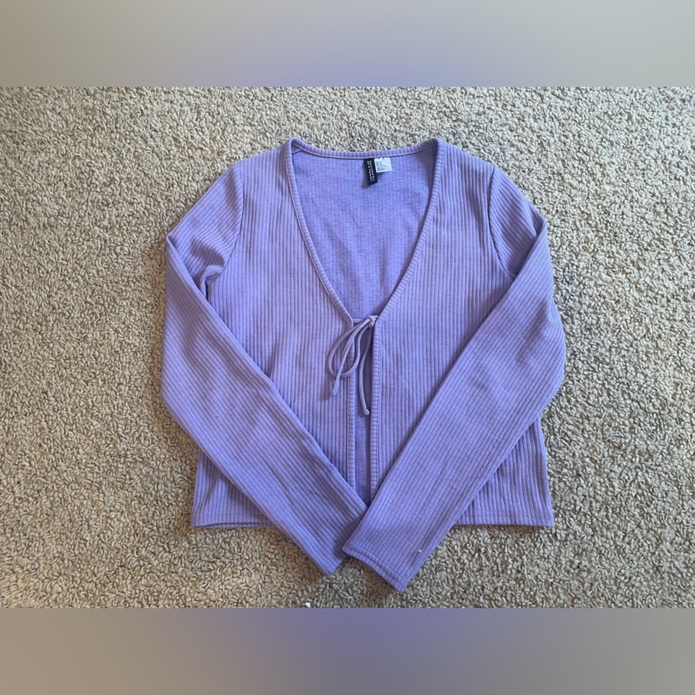 Medium cropped tie cardigan